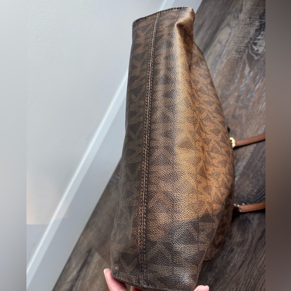 Michael Kors Signature Brown Tote with Gold Accents - Picture 6 of 7